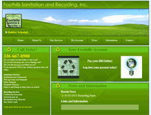 Tablet Screenshot of foothillssanitation.com